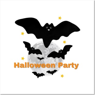 Bats at Halloween party Posters and Art